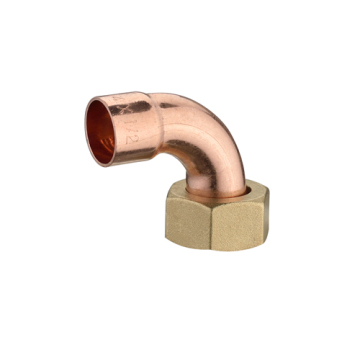 90 Long Radius Elbow Fitting with Brass Nut