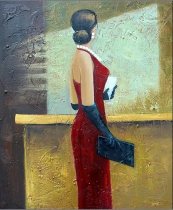 Elegant Lady Portrait Photo Painting Decoration