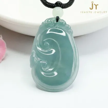 Wholesale Natural Burma Jade Ruyi Pendant Necklace - Handcarved Fashion Jewelry from Myanmar