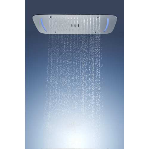 Pomme de douche carrée claire LED