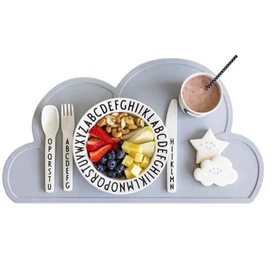 multicolored lovely cloud baby kids silicone placemat