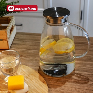 Glass Water Carafe Beverage Pitcher Dispenser