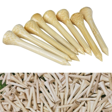 Custom Logo In-Stock Bamboo and Wood Golf Tees in Multiple Sizes: 42mm, 54mm, 60mm, 70mm, 83mm - Professional Golf Ball Holder - 100pcs/Bag Direct Shipping