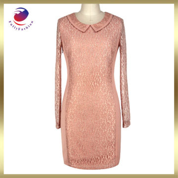 womens dresses long sleeve pink elegant lace dress