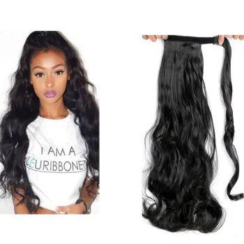Wholesale Synthetic Wave Ponytail Crochet Hair Extension Synthetic Hair Pieces Attachment Hair for Braids
