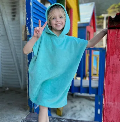 soft absorbent cotton kids poncho beach towel