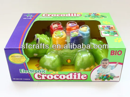 novel electronic plastic crocodile with sound.B/O animal toys