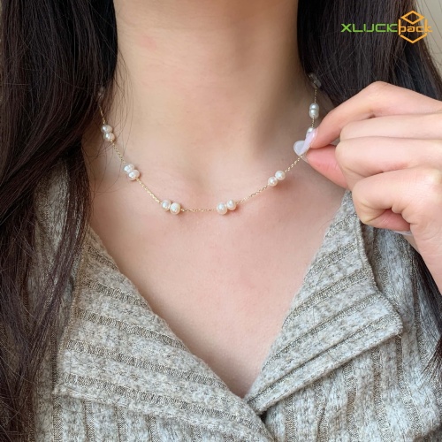 Elegant Natural freshwater pearl 18k Gold Plated necklace