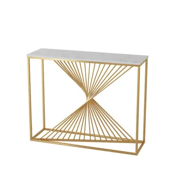Simple High Wall Console Table with Framed Mirror and Beautiful Lines