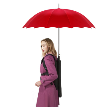 Compact handsfree Umbrella Holder Backpack bag, integrated Gear swing hands free rain bumbershoot carry rucksack pack sac
