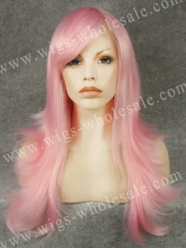 Synthetic freetress half wigs pink silk base lace front wig silky straight wigs natural hair