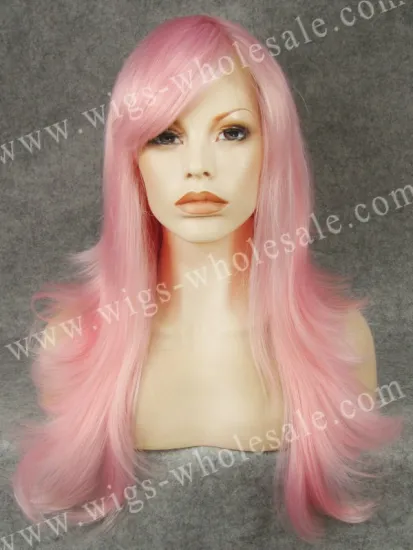 Synthetic freetress half wigs pink silk base lace front wig silky straight wigs natural hair