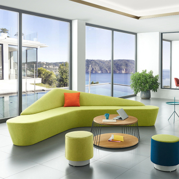 Modular Curved Fabric Sofa for Office and Hotel Lounges