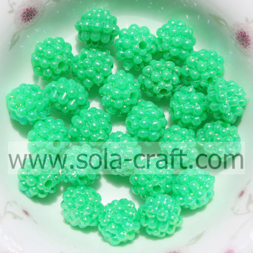 10MM prix usine perles de baies acryliques opaques couleur verte