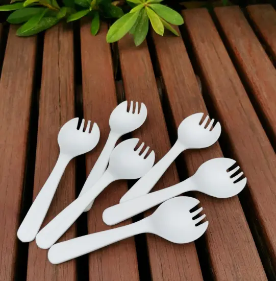 Compostable PLA Eco Disposable Plastic Cutlery Spork