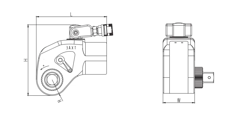 Atx Series Square Drive Hydraulic Torque Wrench Dimension1 1