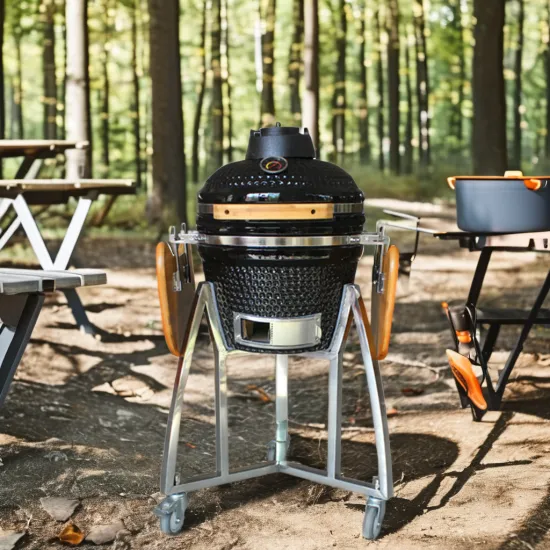 Auplex 16-Inch Mini Max Ceramic Kamado BBQ Grill for Camping