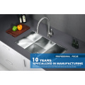 Dapur buatan tangan SUS304 Double Bowl Undermount Sink