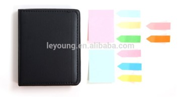 Promotional Colorful Leather Cover Sticky Note Holder Oraganizer