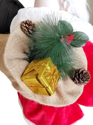 Plastic Retro Standing Santa Claus with Bendable Arms