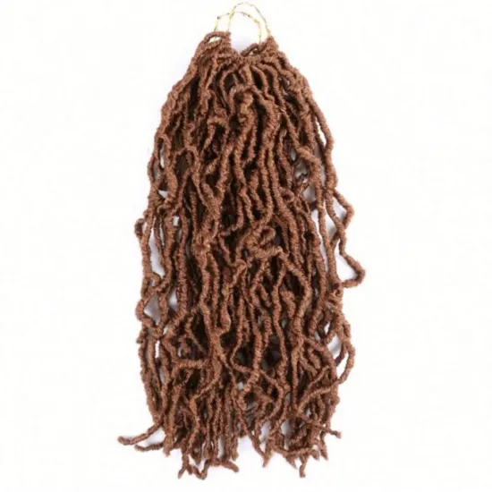 MYZYR 18inch Boho Messy Goddess Faux Locs Crochet Braids Hair Bohemian With Curls End Synthetic Ombre Braiding Hair Extension