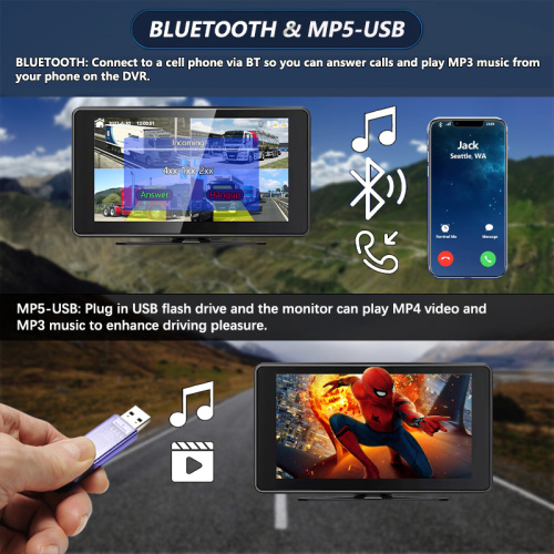 10.1 inch vehicle monitor system Pedestrian Alarm
