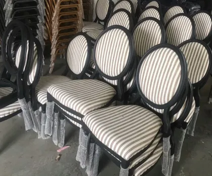 Factory Sale Wood Grain Stackable White Dining Banquet Aluminum Louis Chair