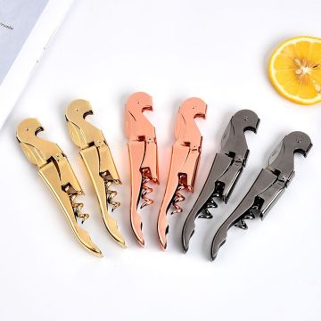 Luxury Champagne Rose Gold Silver Barware Waiter Multifunction Stainless Steel Bottle Corkscrew Wine Opener