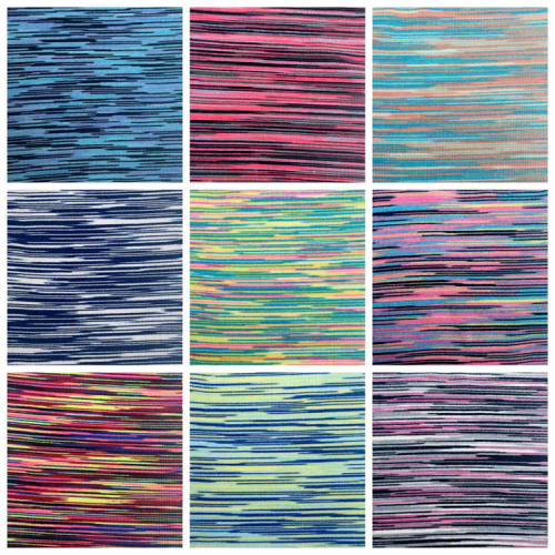 Polyester Spandex Space Dyed Knit Single Jersey Fabric