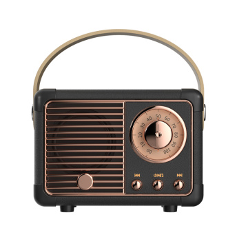 Mini alto -falante retro Bluetooth portátil com rádio FM