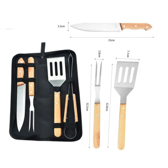 multi-tools BBQ Accessories 5 piece set,Clip, shovel, oil brush, cleaning brush with storage bag Stainless Steel BBQ Tools Grill