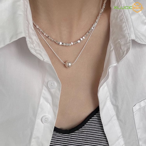 Exquisite Fashion Double Layered Necklace with pearl