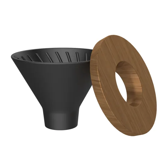 Colorful High-Quality Ceramic Coffee Dripper Stand with Wooden Pallet for Home Use