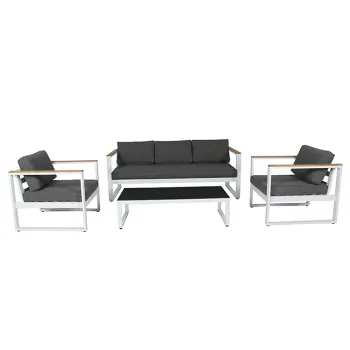 Top Fashion Aluminium 3-Seater Sofa Set for Outdoor, Patio, Hotel, Villa