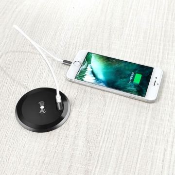 Wireless Charger Built-In Office Desk with USB Grommet Hole