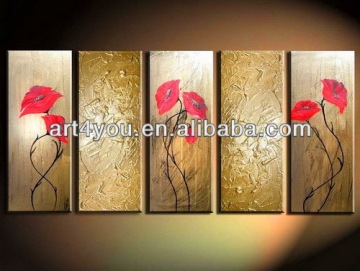 Modern Acrylic Flower Painting,5pcs Group Painting