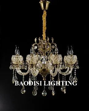 Glass & Zinc Alloy Lampbody Crystal Chandelier lamps