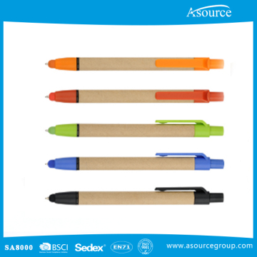 Cheap Colorful Plastic Promotional Pen with Paper Barrel