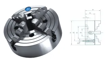 K72-250 easy operate 4 jaw chuck self centering