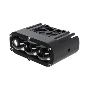 TAOCHIS Bi-Led Lens Grille Light with 3 Eyes for Motorcycle - High/Low Beam 54W Spotlight (White/Yellow)