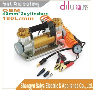 180L/min double cylinders Car air compressor, heavy duty air compressor, air pump, air inflator, 2*cylinders air compressor