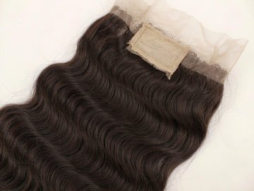 Dark Brown Water Wave Lace Front Wig 100% Human Hair
