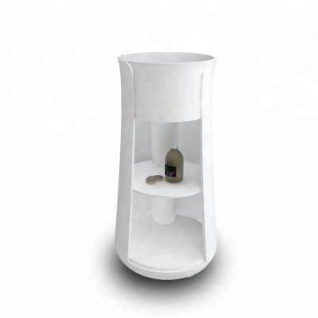 Modern Pedestal Wash Basin with Double Cabinet and Acrylic Resin Marble Lavabo Sink