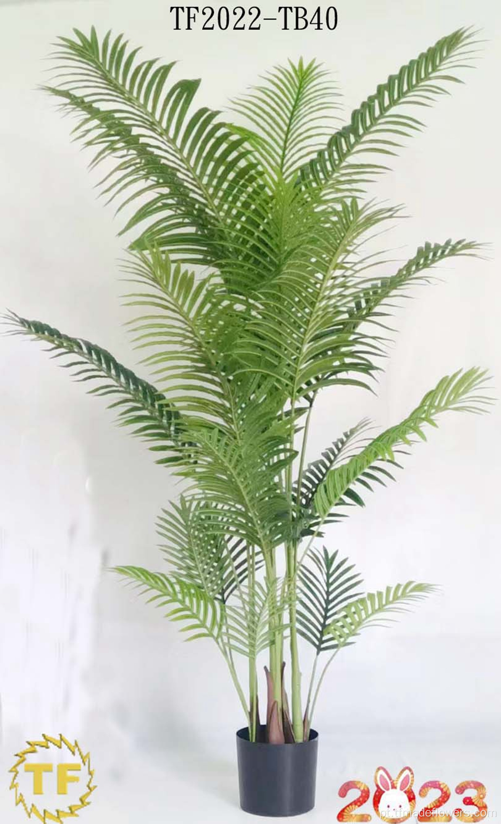 Simulação folha de palmeira para decoração da sala de estar