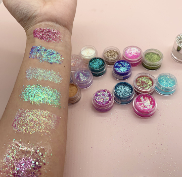 Glitter Face Body Gel: Sequins, Glow Powder, Eye Shadow, Lips, Nails, Hairs & Makeup Primer