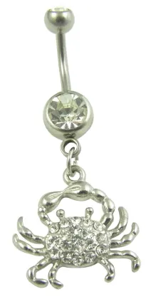 Blue Diamond Navel Ring Anchor Shaped Navel Jewelry