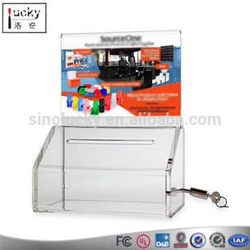 Ballot Box acrylic Sign Holder With Lock