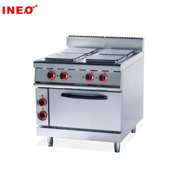 Korean Restaurant Equipment: Stainless Steel 4 Square HotPlate Cooking Range with Oven