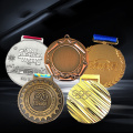 Esporte em branco de metal por atacado com medalhas 3D personalizadas de fita