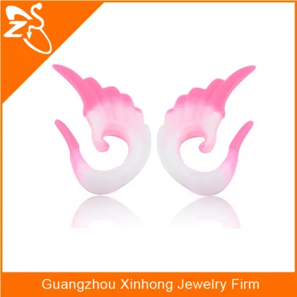 acrylic ear tapers wing, fashion wing earrings, ear tapers wing